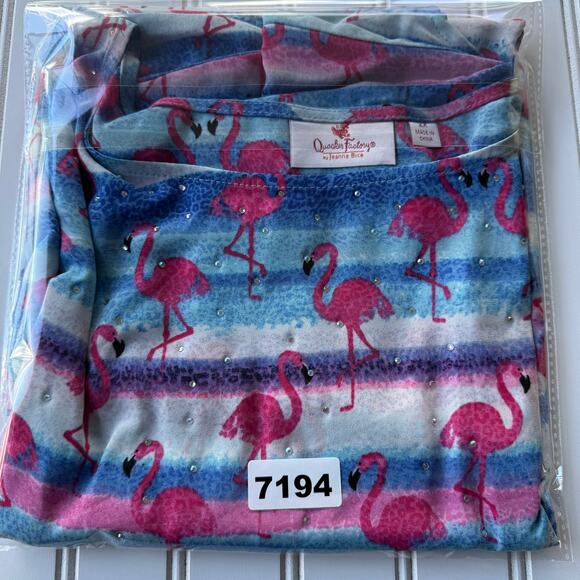 Quacker Factory Size 2X Flamingos Poncho Blouse - Picture 9 of 9